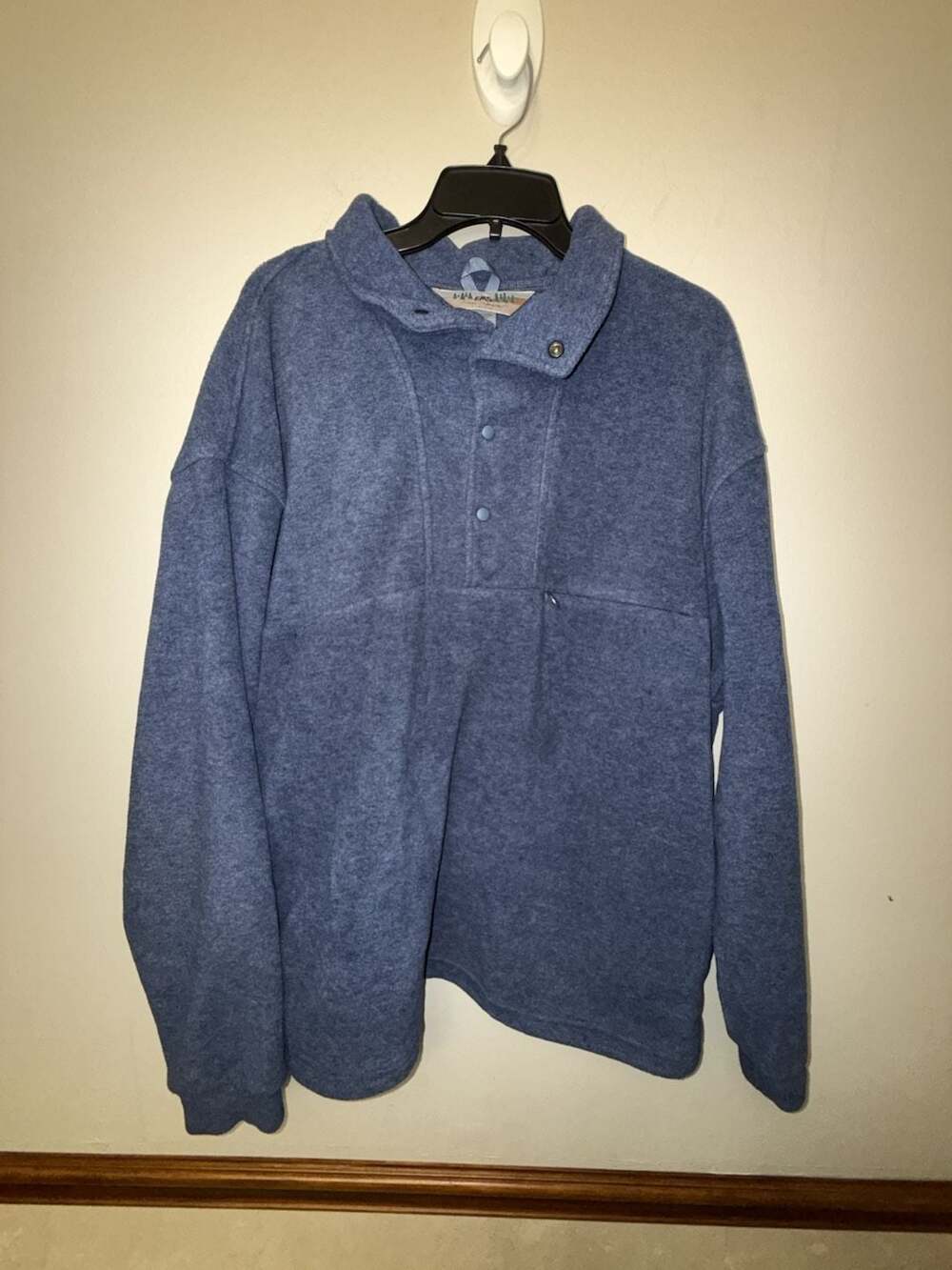 Vintage EMS Pinnacle Performance Men's Blue Fleece Snap Button Pullover